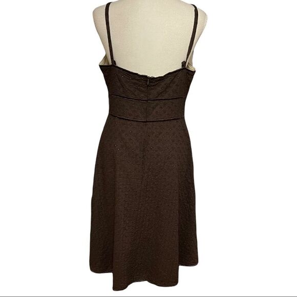 Michael Kors Brown Eyelet Spaghetti Strap Dress Size 12 - Picture 4 of 14